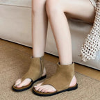 Damen modische Zehentrenner-Sandalen mit geschlossenen Fersen und seitlichem Reißverschluss R&B