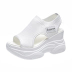 Damen Sportliche Plateau-Sandaletten mit elastischem Obermaterial und modischem Design R&B