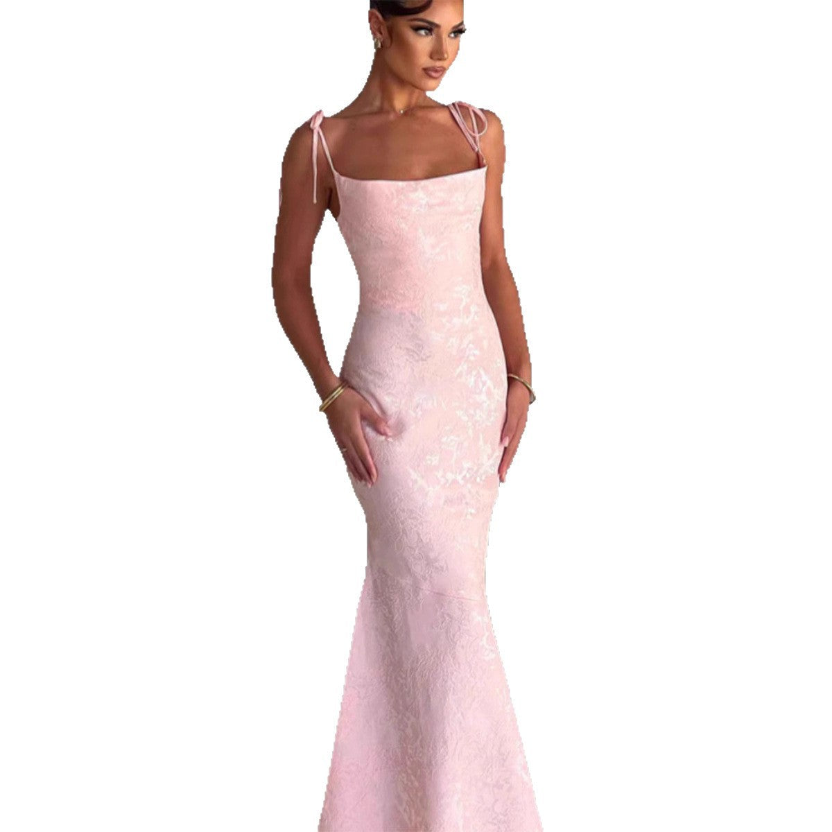 Damen Elegantes Maxikleid mit verführerischen Spaghettiträgern