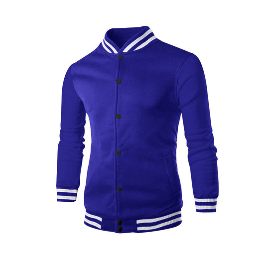 Herren nan College-Strickjacke im Retro-Look mit Rippkragen, Druckknopfverschluss und Eingrifftaschen R&B