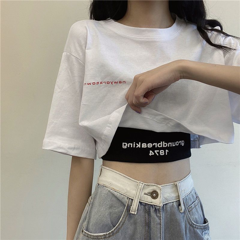 Damen Cropped Tanktop mit modernem Schriftzug und figurbetontem Schnitt