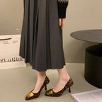 Damen Elegante Pumps mit modischem Gold-Akzent R&B