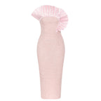 Damen Elegantes Midikleid mit voluminösem Rüschendesign R&B