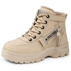 Damen warme und stylische Winterstiefel mit rutschfester Sohle und praktischem Reißverschluss R&B