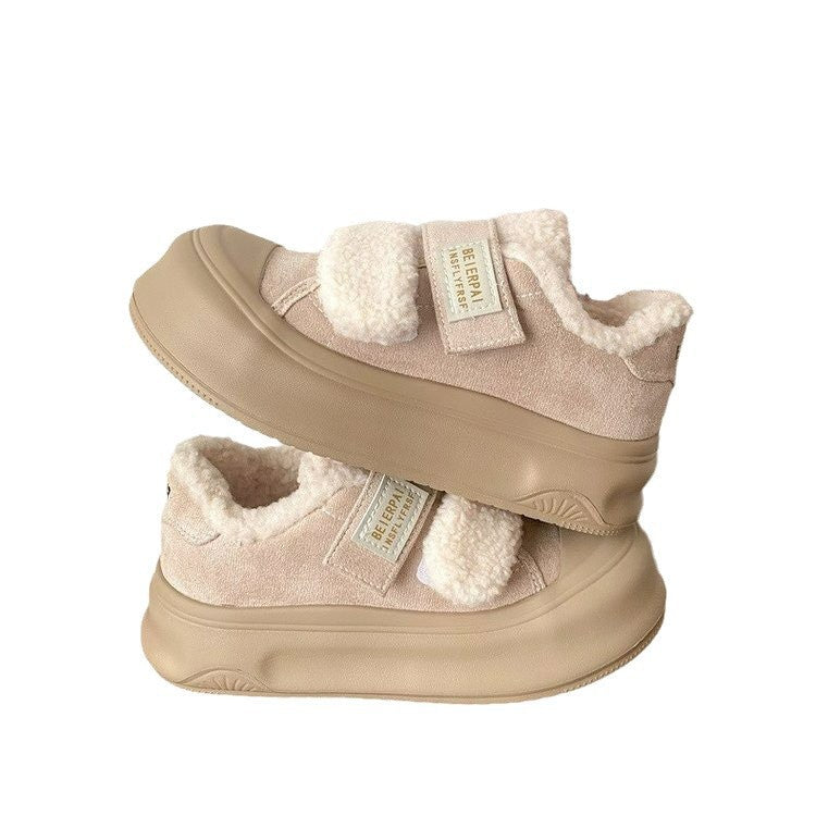 Damen Komfortable Sneaker mit weichem Fleece-Innenfutter und praktischem Klettverschluss R&B