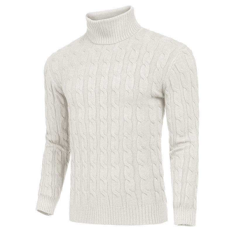 Herren modischer Rollkragenpullover mit strukturierter Strickoptik R&B