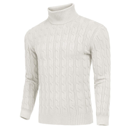 Herren modischer Rollkragenpullover mit strukturierter Strickoptik R&B