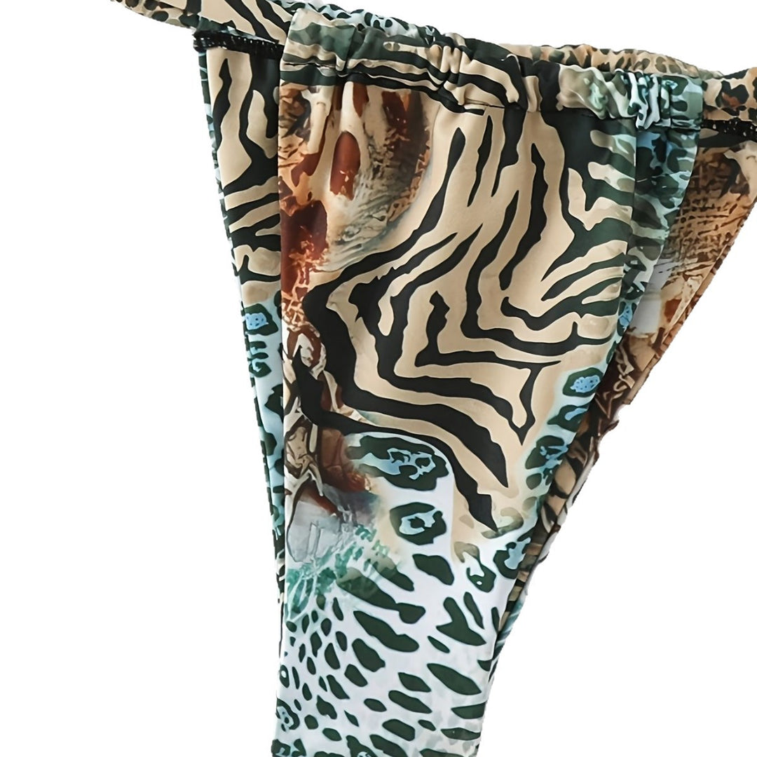 Damen Halter-Bikini mit Animal-Print R&B