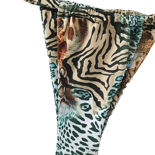 Damen Halter-Bikini mit Animal-Print R&B