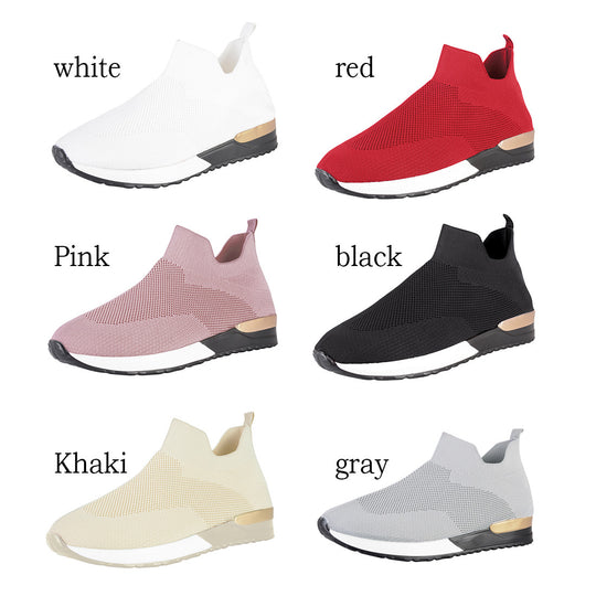 Damen sportliche Slip-On Sneakers mit innovativem Strickdesign R&B