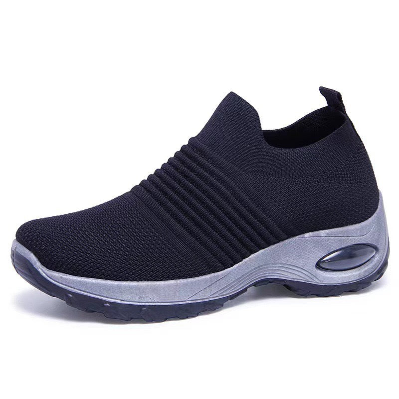 Damen Flexibler Slip-On Sneaker mit atmungsaktiver Strick-Oberfläche und dämpfender Sohle R&B