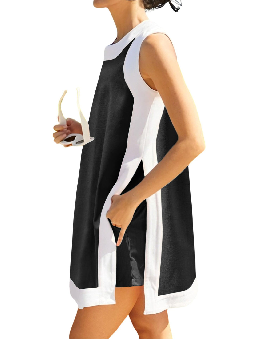 Damen lässiges Strandkleid mit praktischen Taschen R&B