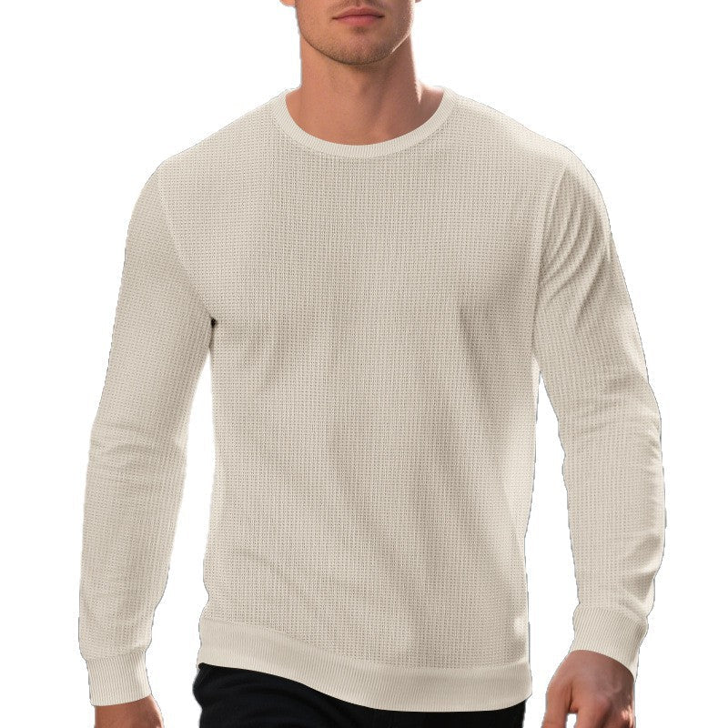 Herren komfortabler Langarmpullover aus atmungsaktivem Material und modernem Strukturdesign R&B