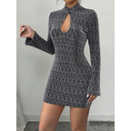 Damen figurbetontes Kurzarmkleid mit modernen Rippstrukturen R&B