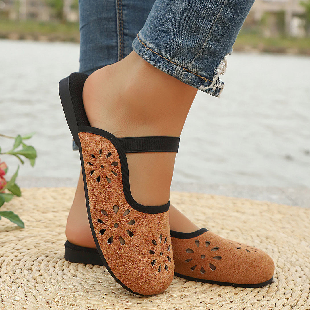 Damen leichte Slipper mit atmungsaktiven Einschnitten R&B