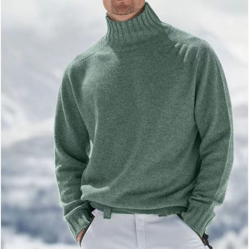 Herren Rollkragenpullover aus hochwertiger Wolle mit strukturierten Details R&B