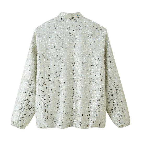 Damen Glitzernde Bomberjacke R&B