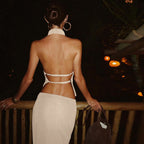 Damen elegantes Wickeloberteil und Rock Set R&B