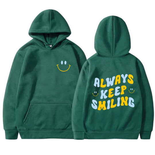 Damen Kapuzenpullover mit fröhlichem Schriftzug und praktischen Kängurutaschen R&B