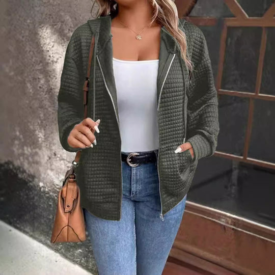 Damen Gefütterte Zip-Jacke mit Kängurutasche R&B