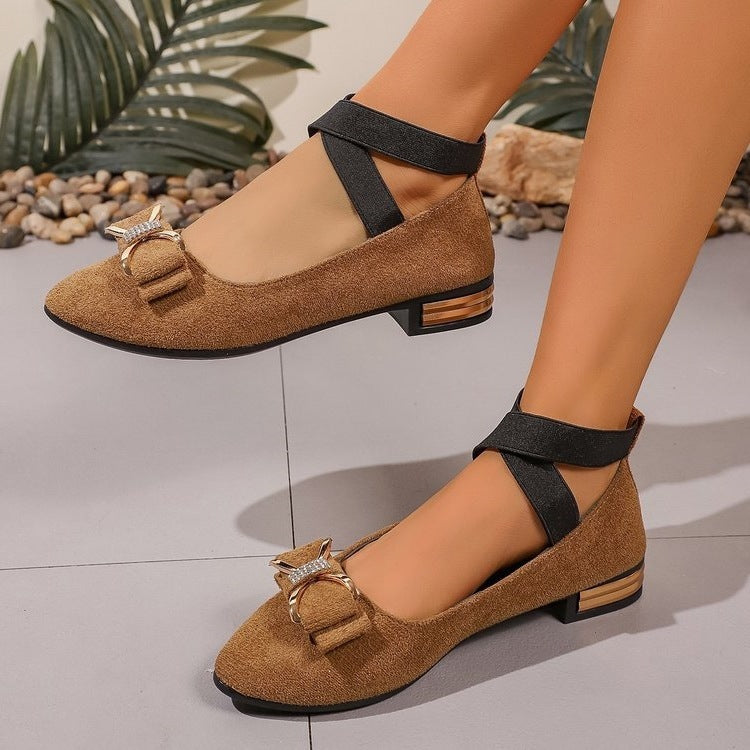 Damen elegante Ballerinas mit modischem Schleifen-Detail R&B