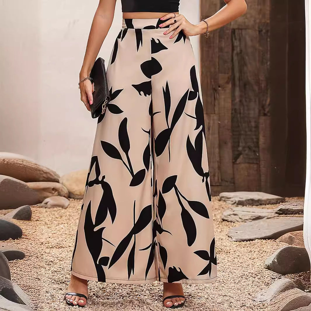 Damen Hochtaillierte Sommerhose mit floralem Druck R&B