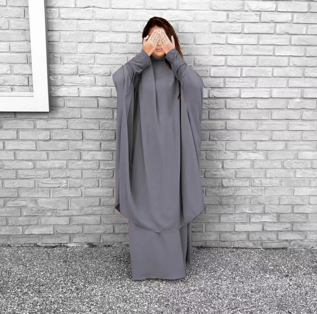 Damen Elegantes Maxikleid mit weit ausgestellten Ärmeln und fließendem Schnitt R&B