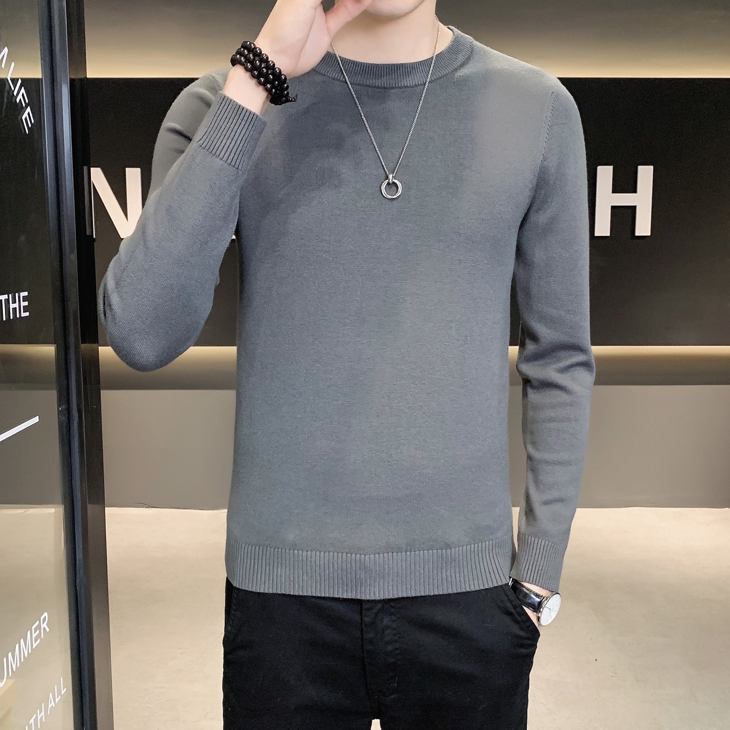 Herren hochwertige Strickpullover R&B