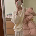 Damen Lässiger Pullover mit voluminösen Ärmeln und weichem Material R&B