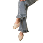 Damen elegante Mules mit rüschendem Design R&B