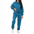 Damen Lässiges Freizeit-Set mit weichem Strukturstoff R&B