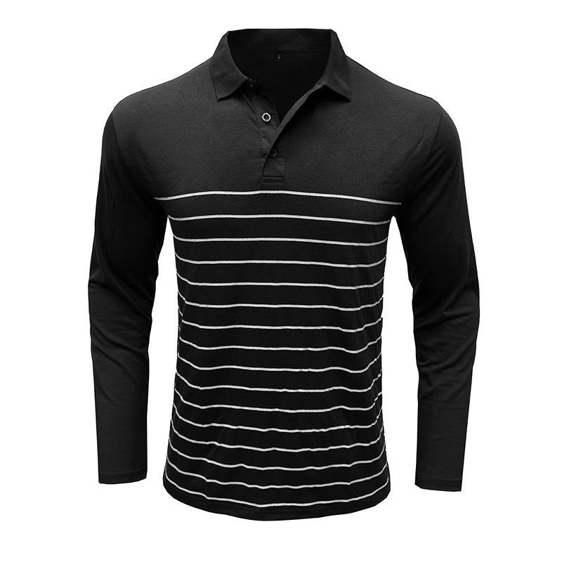 R&B | Pique Pullover Slim Passform Baumwollstrick Elegantes Streifenmuster