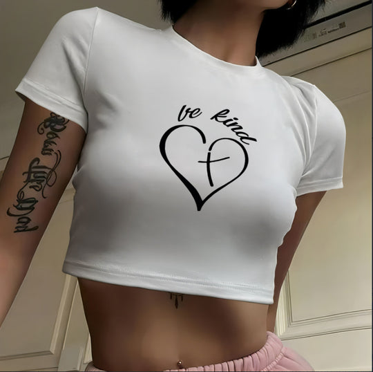 Damen Crop-Top mit innovativem Spinnen-Netz-Design R&B