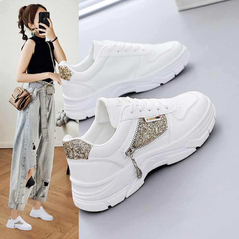 Damen Chunky Sneakers mit glitzernden Akzenten und rutschfester Sohle R&B