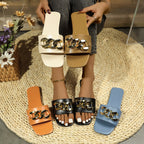 Damen Elegante Sandalen mit modischem Kettenakzent R&B