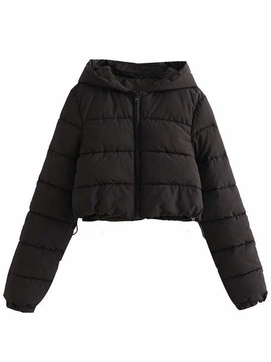 Damen gesteppte Übergangsjacke mit Kapuze und praktischem Reißverschluss R&B