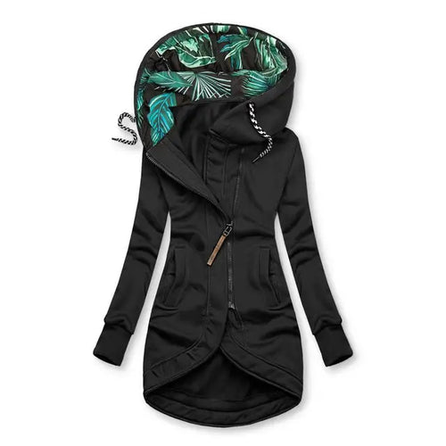 Damen Kapuzenjacke mit hohem Kragen und praktischen Eingrifftaschen R&B