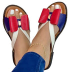 Damen Riemensandalen mit dekorativem Schleifendetail und flexiblem Fußbett R&B