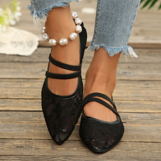 Damen Ballerinas mit elegantem Spitzendesign R&B