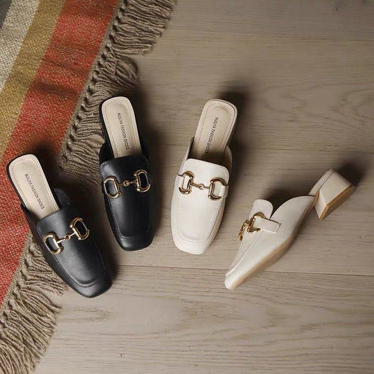 Damen Elegante und bequeme Mules mit geschlossenen Zehen und modischen Details R&B