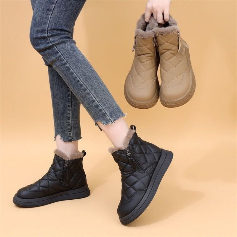 Damen warme Winterstiefel mit isolierender Fütterung und praktischem Reißverschluss R&B