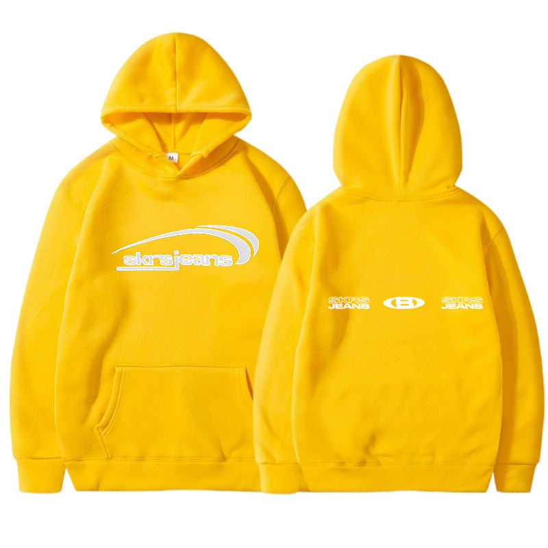 Damen Kapuzensweater mit modernem Logo-Design und praktischen Kängurutaschen R&B