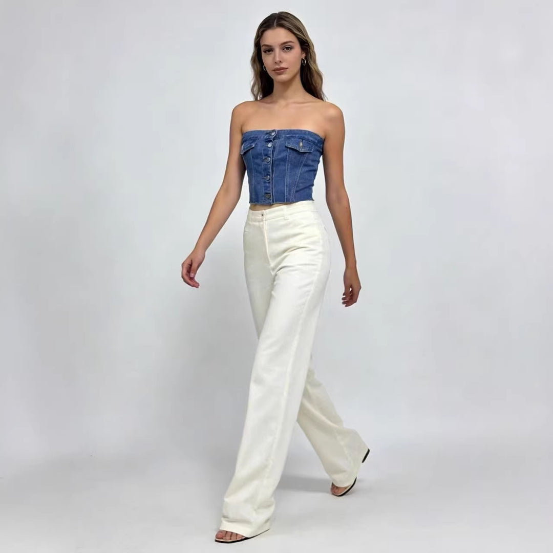 Damen Jeans Bustier Top R&B