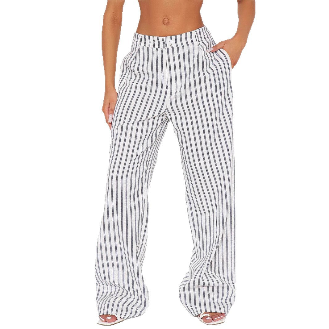 Damen Leichte und luftige Streifenhose R&B