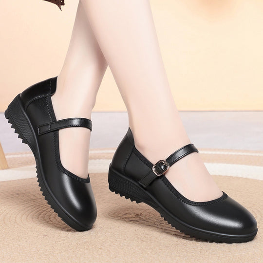 Damen Mary Jane Ballerinas mit modischem Riemen und komfortablem Fußbett R&B