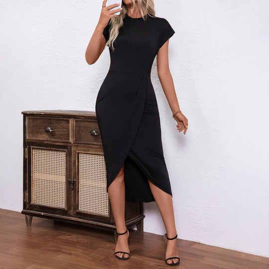 Damen modisches Wickelkleid mit großzügigem Schlitz R&B