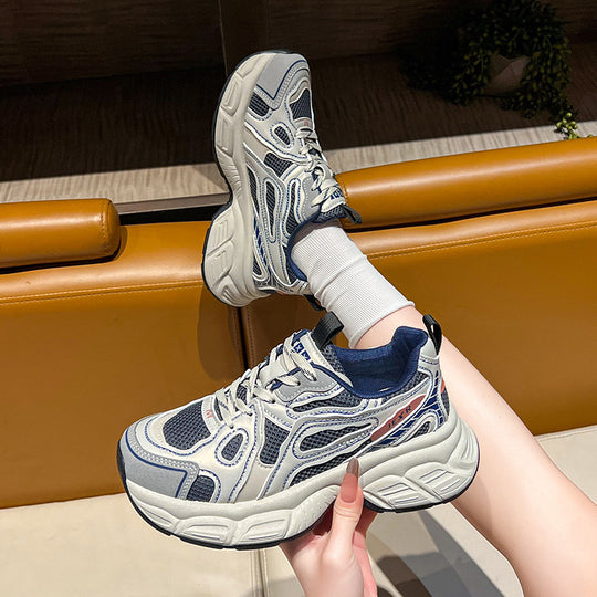 Damen Sportliche Lauf- und Freizeit-Sneaker mit atmungsaktiven Mesh-Einsätzen und dämpfender Sohle R&B