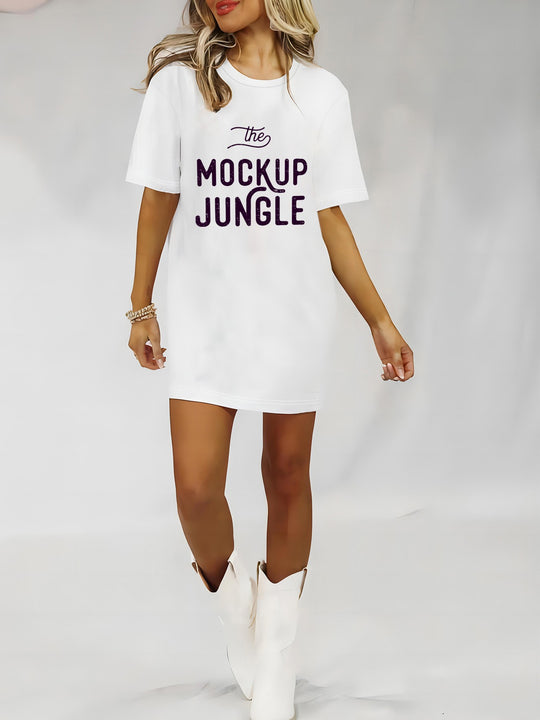 Damen Oversized T-Shirt mit inspirierendem Schriftzug und auffälligem Grafikdesign R&B