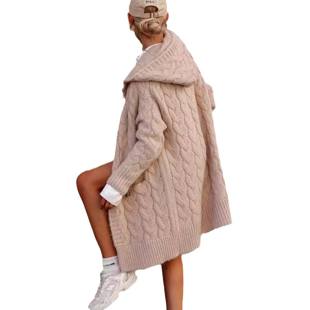 Damen Grobstrick-Cardigan mit tiefem V-Ausschnitt und praktischen Taschen R&B