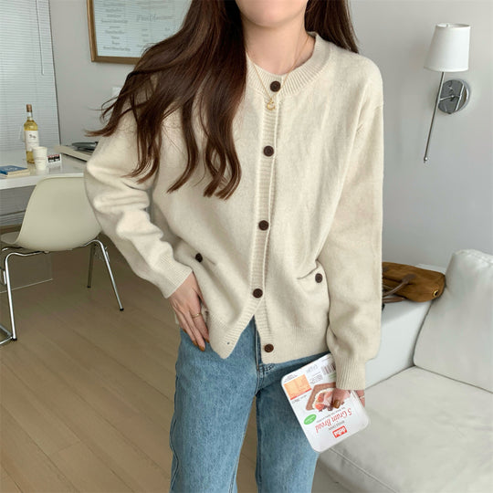 Damen Kuschelige Strickjacke mit praktischen Taschen R&B